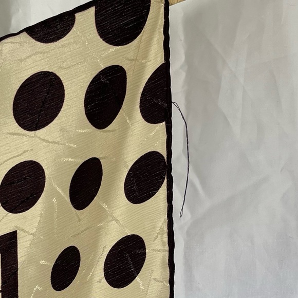 Nur Ipek Scarf 37” X 32” Brown & Cream Silk Polka Dot Hair Neck Vintage Fashion - Picture 8 of 9